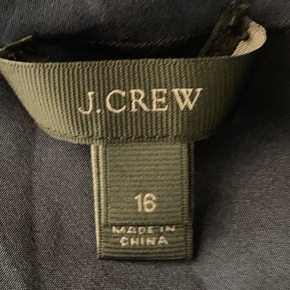 J.Crew navy blue silk reversible long sleeve bow top. Size 16. - Picture 4 of 5